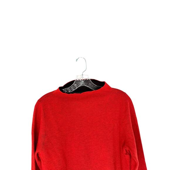 Eileen Fisher Sweater Orange Cozy Soft Basic Wool Reversible Funnel Neck Small‎ - Picture 3 of 11